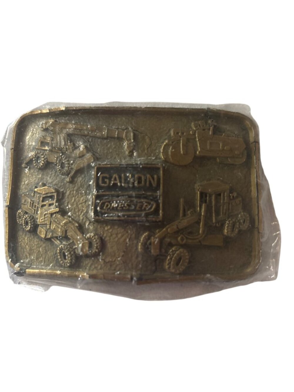 Vintage Galion Dresser Heavy Equipment Embossed Brass Belt Buckle